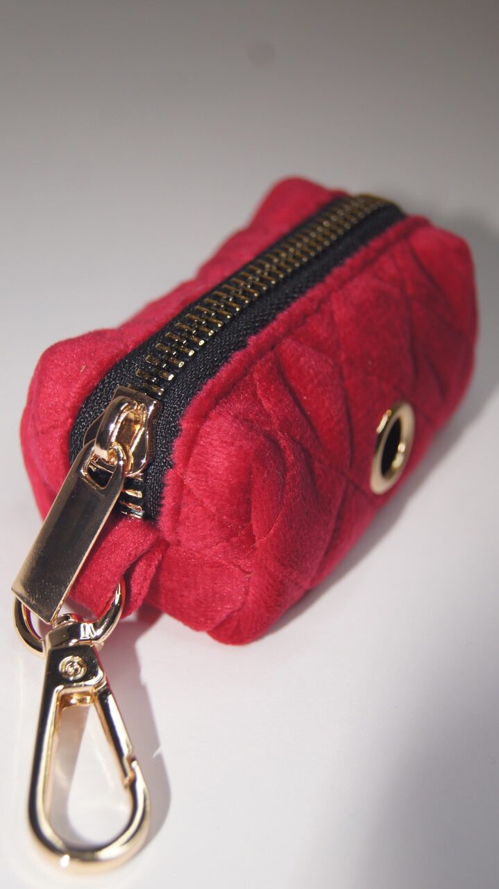 Porta bolsas Velvet Rojo